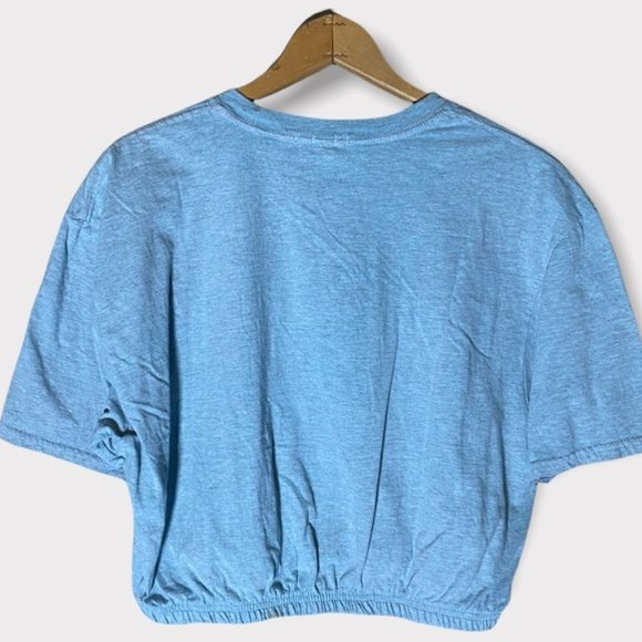 PrettyLittleThing Cotton Aqua Chicago '96 Graphic Elastic Hem Short Sleeve Tee - Picture 8 of 8